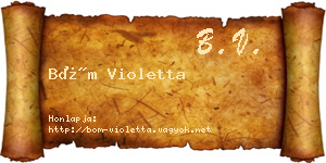 Böm Violetta névjegykártya